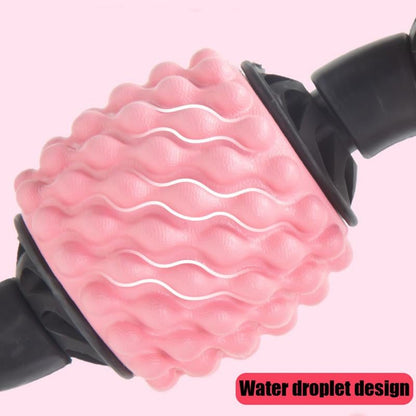 Pink water droplet design product with black base on a pink background
