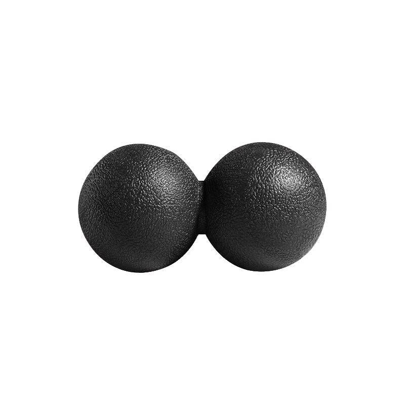 Pair of black massage balls on a white background