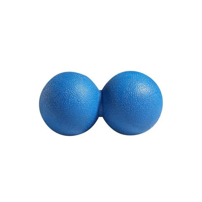 Pair of blue massage balls on a white background