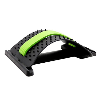 Black and green arch support device on a white background