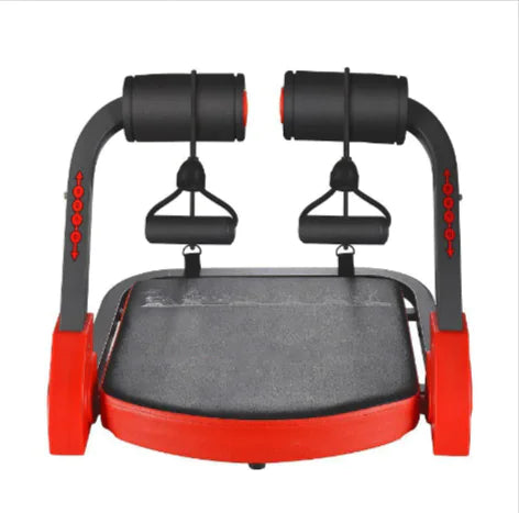 Red and black exercise machine on a white background