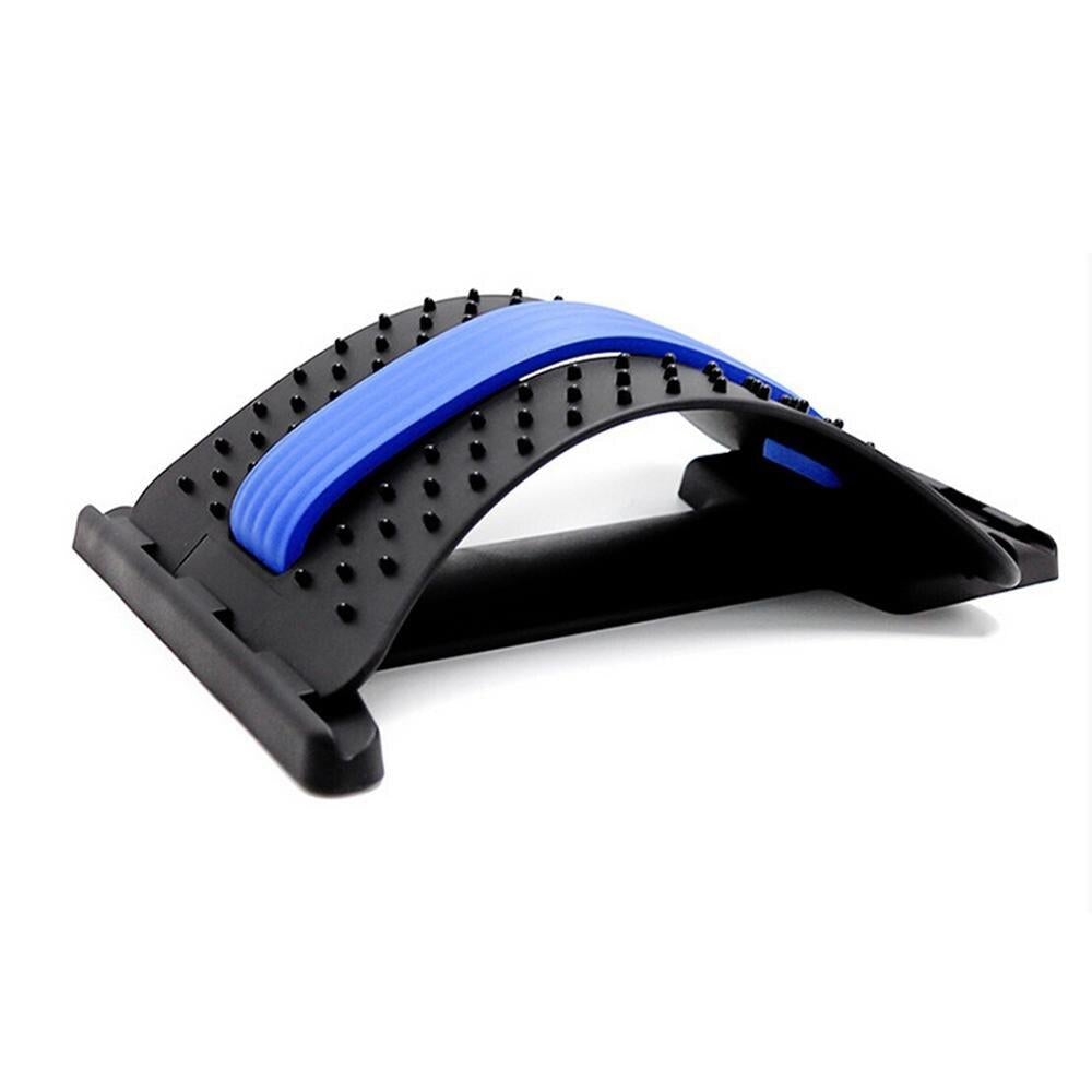 Black and blue arch support device on a white background