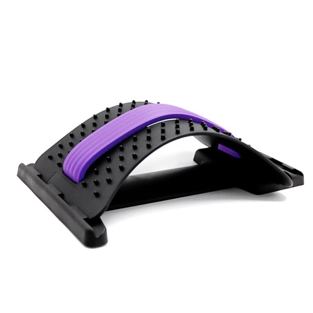 Black and purple back stretcher on a white background