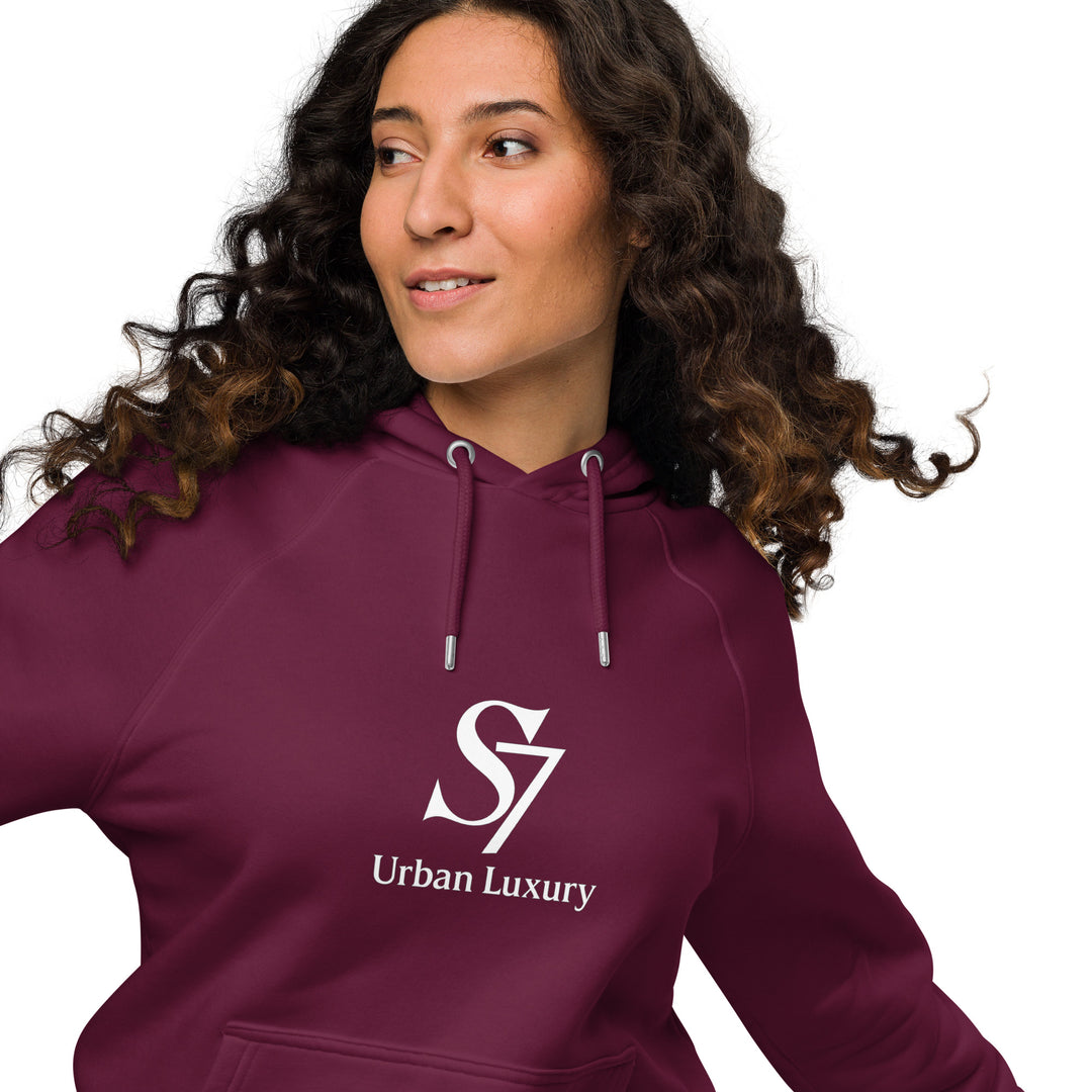 SmartShop7 S7 Urban Luxury hoodie – Burgundy color mockup