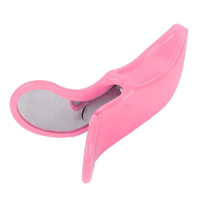 Pink shoe-shaped mirror on a white background