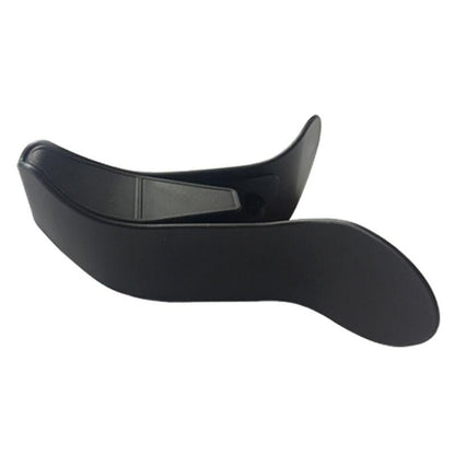 Black dental impression tray on a white background